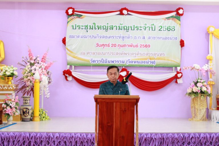 การประชุมใหญ่สามัญ ประจำปี 2568 สมาคมฌาปนกิจสงเคราะห์ลูกค้า ธ.ก.ส สาขาหนองม่วง